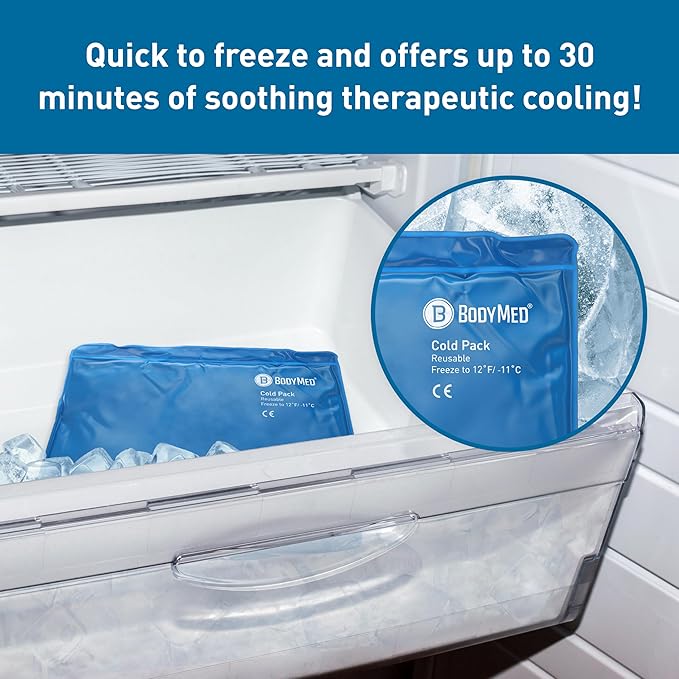 BodyMed Reusable Vinyl Ice Pack (2-Pack) for Neck - Professional Grade Cold Therapy for Injuries, Aches, Swelling, Bruises, Sprains - 23 in. Long (Neck Contour)