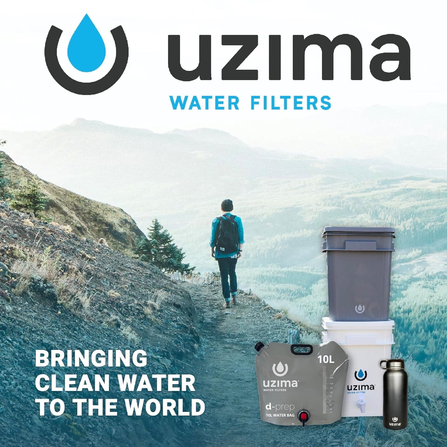 Uzima D-Prep Emergency Water Bag – 10L Collapsible Water Storage for Camping, Hiking, Survival, and Disaster Kits – Portable Water Storage Container