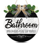 CHDITB Summer Bathroom Wooden Sign Tropical Palm Tree 11.4x11.4 in Portrait