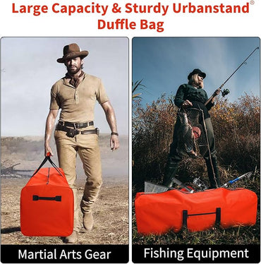 52 Inch Large Duffle Bag for Travel Camping Sport Equipment Storage Bag with 2-way Lockable Zippers Orange