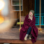 Arcturus Wine Wool Blanket and Blanket Strap Bundle