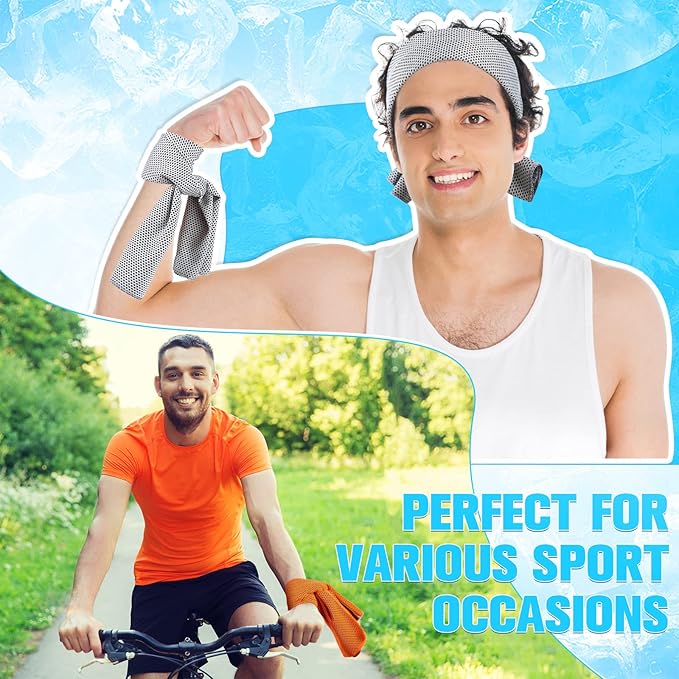 Maitys 500 Pack Cooling Towels for Neck and Face Bulk, 32 x 12 Inch Microfiber Ice Chilly Cold Sports Towel Breathable Workout Rags for Hot Weather Gym Yoga Golf Beach Running