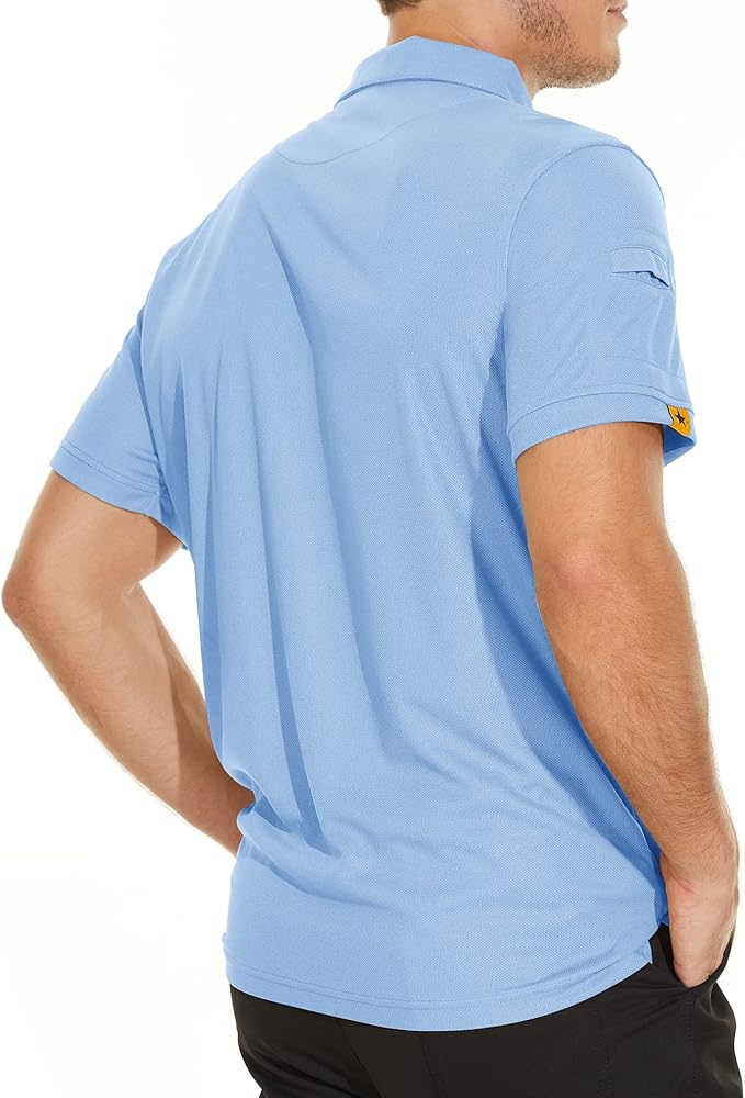 V VALANCH Mens Polo Shirts Short Sleeve Moisture Wicking Golf Polo Athletic Collared Shirt Tennis T-Shirt Tops