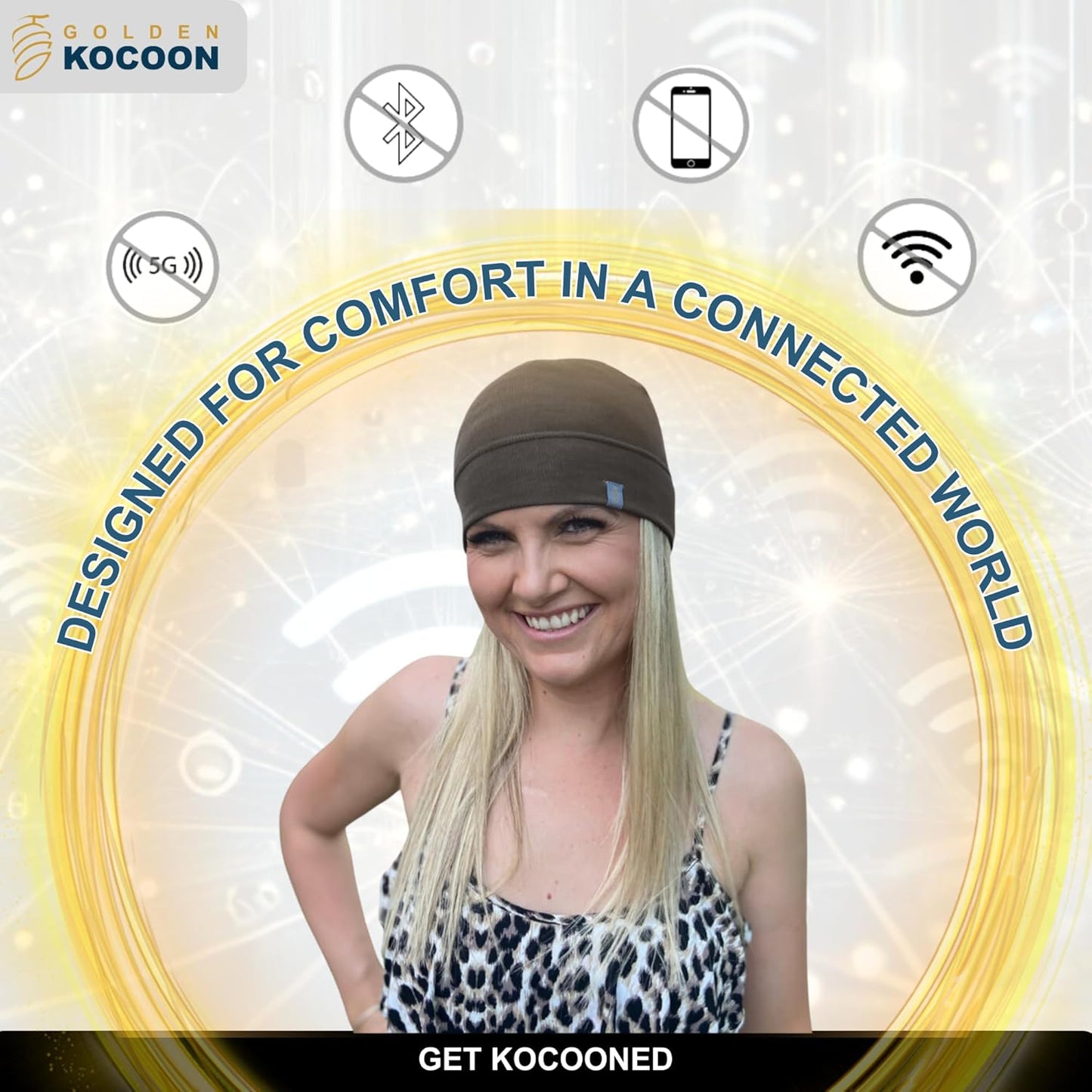 E-M-F Skull Cap Hat, Using a Thin Bamboo Lyocell Fabric - EcoShield™ Fara-Day Fabric - Wear Under a hat or on its own - Ideal for Everyday 5 G, B T, Smart Meter & Wi Fi environments Grey