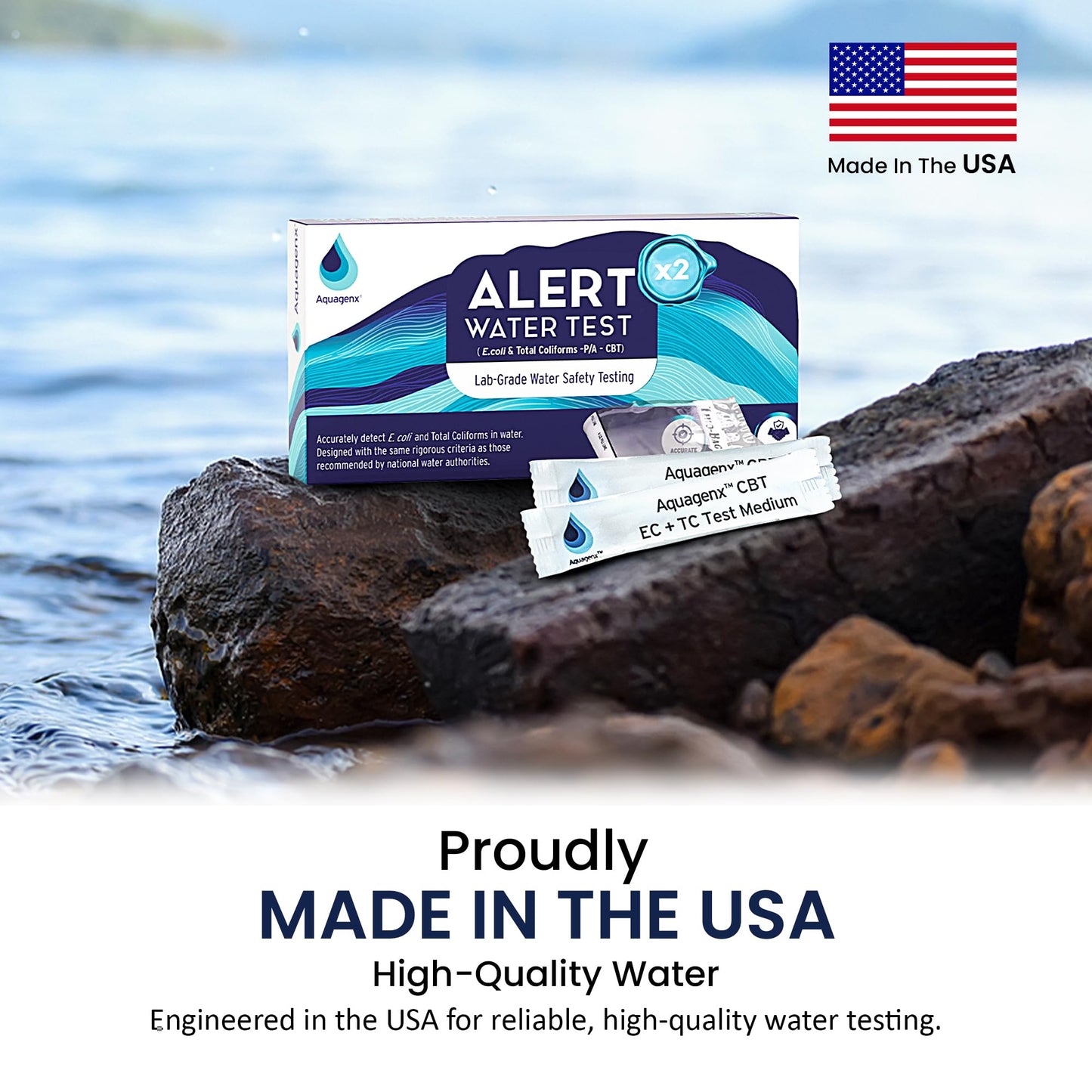 Alert P/A Test Kit – Lab-Grade Home Water Testing Kit for E. Coli & Total Coliforms, Ideal for Wells, Drinking Water, and Tap Testing (5 Pack)