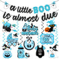 OGMOGKW Halloween Baby Shower Banner Blue A Little Boo Is Almost Due