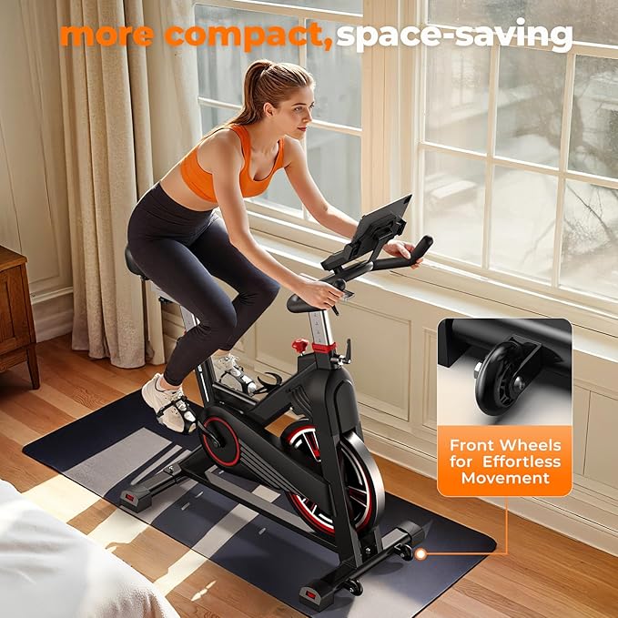 YOSUDA PRO Magnetic Exercise Bike 350 lbs Weight Capacity - Indoor Cycling Bike Stationary with Comfortable Seat Cushion, Silent Belt Drive