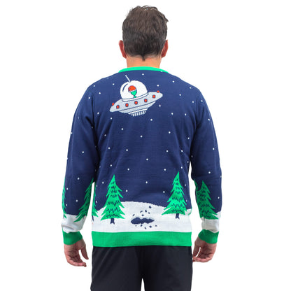 Flying Saucer Funny Tree Abduction Ugly Christmas Sweater
