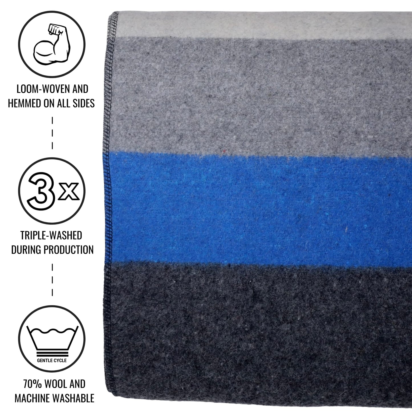 Arcturus Rainier Wool Blanket - 4.5lbs Warm, Heavy, Washable, Large | Great for Camping, Outdoors, Survival & Emergency Kits (Sunset Peak)