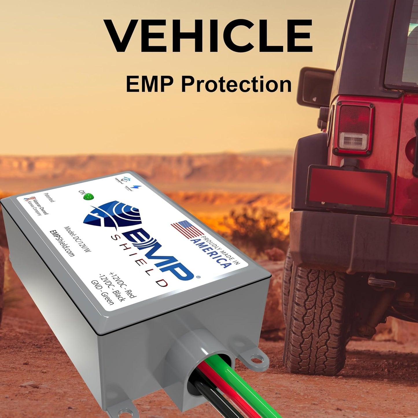 EMP Shield – Vehicle EMP Protection 12 Volt DC for Car and Truck (DC-12V-WV) Lightning, Solar Flare, and Surge Protection