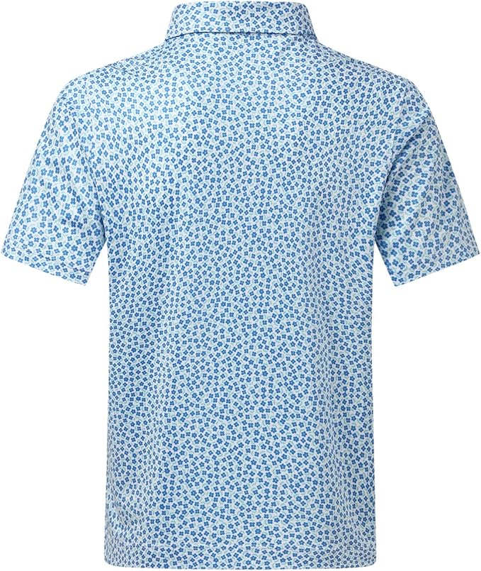 DEOLAX Mens Polo Shirts Fashion Print Mens Golf Shirt Dry Fit Mens Golf Polo Short Sleeve Quick Dry Funny Golf Shirt for Men
