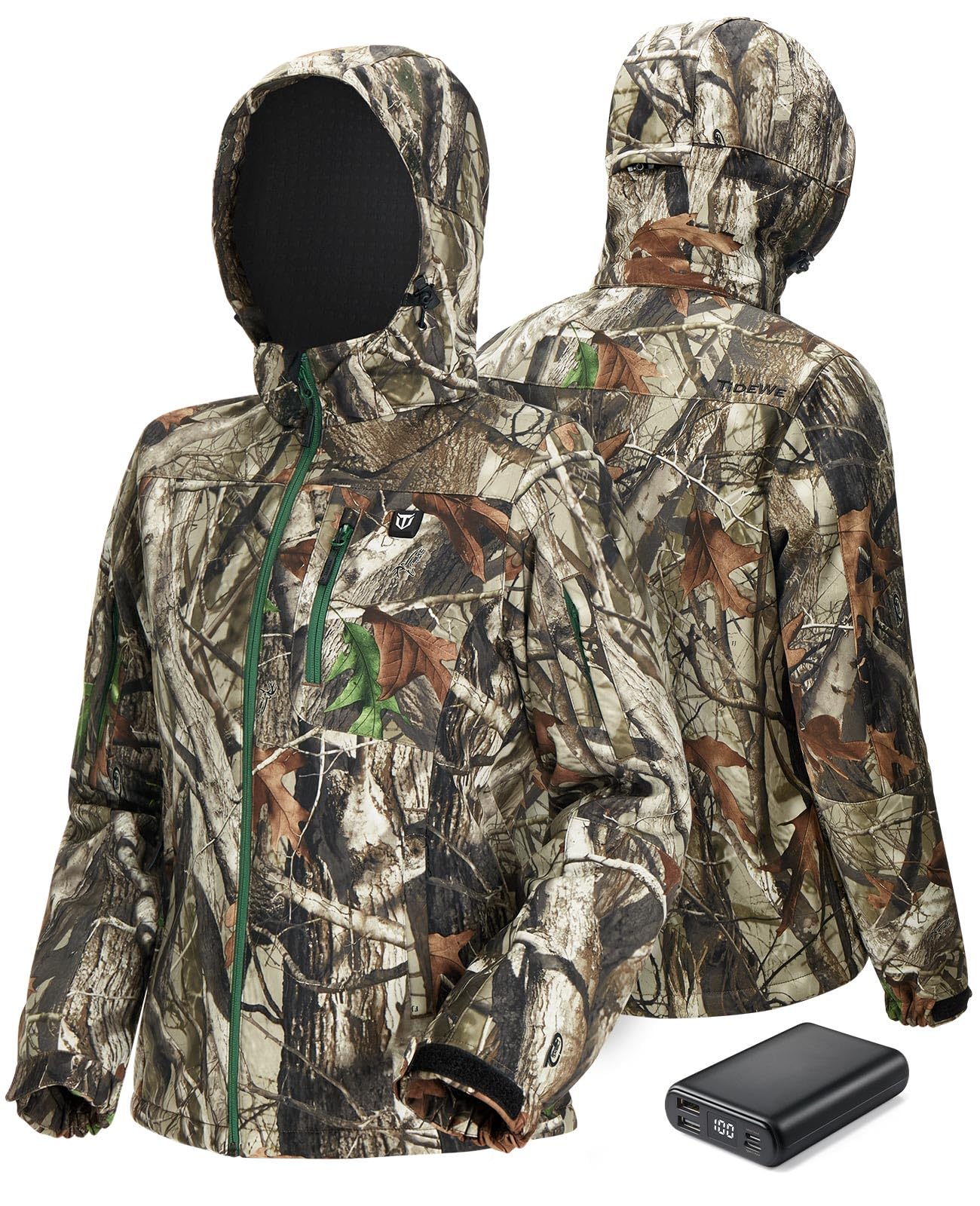TIDEWE Heated Jacket for Women with Battery Pack (Black, Pink, Camo, Size S-XXL)