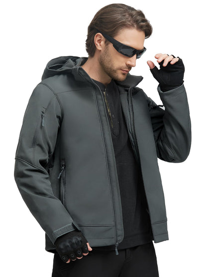 FREE SOLDIER Men's Softshell Jacket, Dark Gray, X-Large