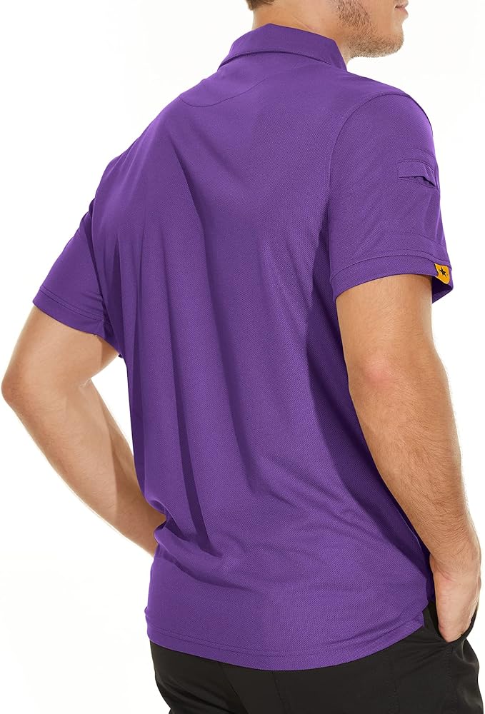 V VALANCH Mens Polo Shirts Short Sleeve Moisture Wicking Golf Polo Athletic Collared Shirt Tennis T-Shirt Tops