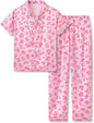 Girls Satin Pajama Set - Silky Button Down PJ with Shorts Size 6-16