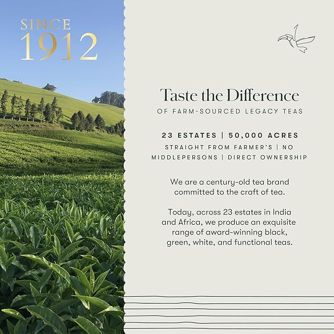 Luxmi Estates - Blue Hills - Organic CTC Assam Black Tea - Loose Leaf - 100g (50 Cups) | Jodhpur Blend - Rajasthan's Favorite Chai | Strong Cup of Original Indian Chai Tea - No Spices