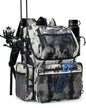 BAVGRED Fishing Backpack, Large Water Resistant Tackle Bag Storage Fishing Gear and Equipment, Built-in Cooler Compartment Grey