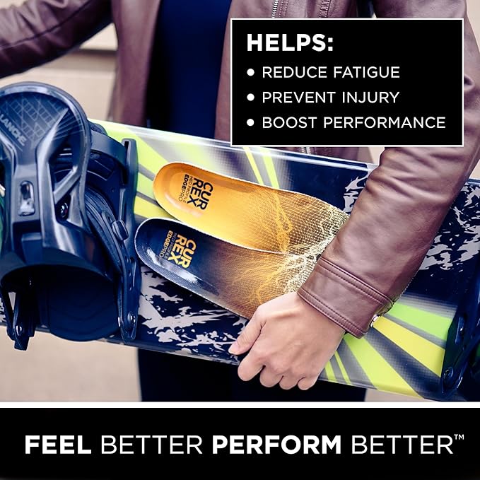 CURREX EdgePro Thermo Regulating Ski Boot Insoles for Snowboarding, Skiing, & Winter Sports ??Ski Boot Inserts with Shock Absorbing Cushioning ??for Men & Women ??High Arch, Small