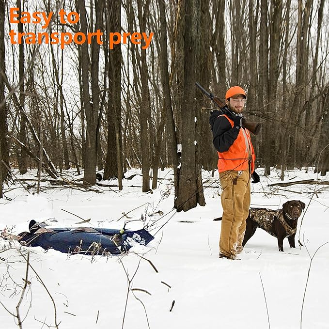 Tlswshsy 2pcs Deer Drag Sleds-Multi-Purpose Utility Sled for Hauling Ice Fishing Supplies, Fire Wood, Duck Hunting, Fishing Gear and Accessories