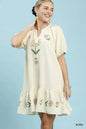 Umgee Embroidered Floral Babydoll Dress