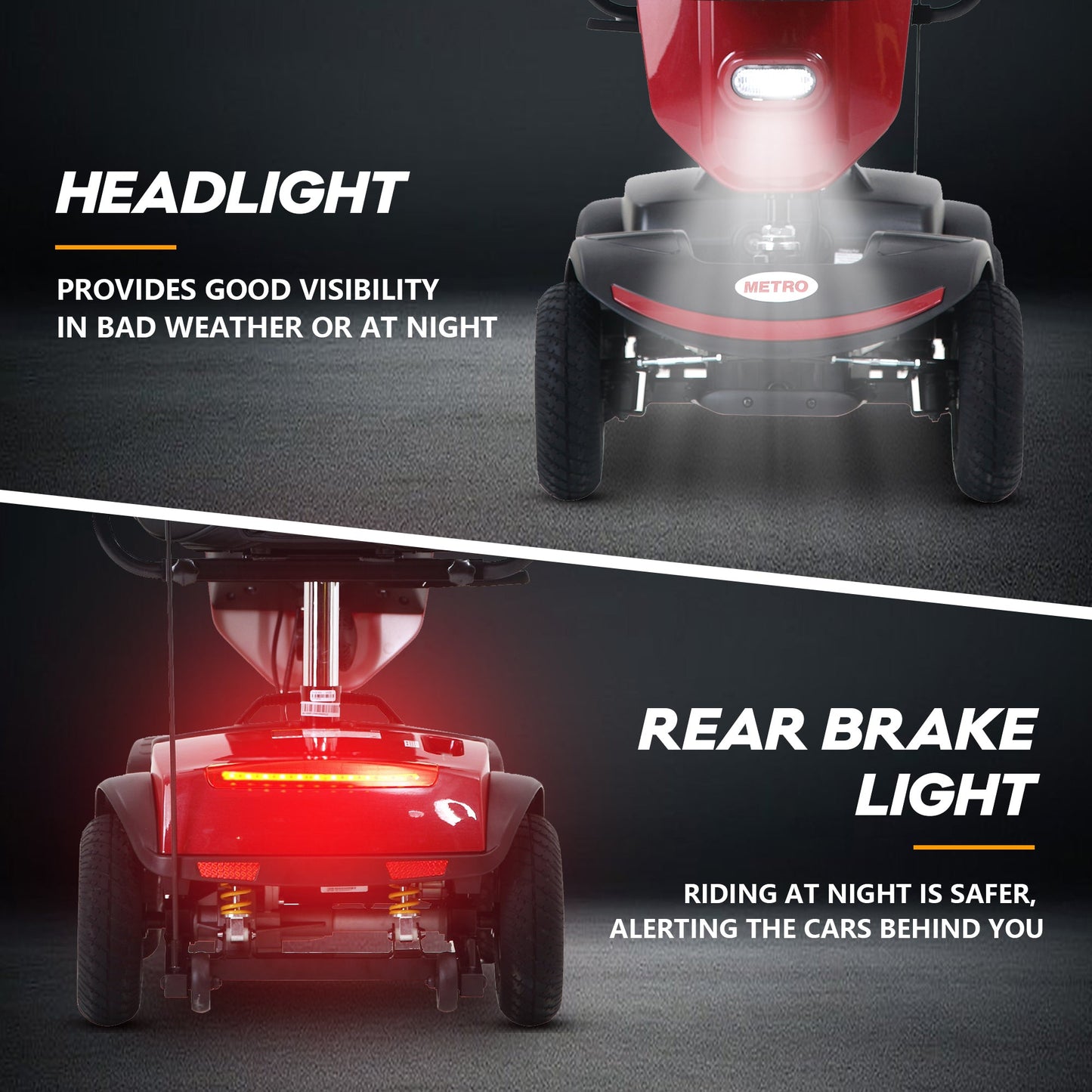 Compact Mobility Scooter 300W Outdoor Front Basket USB Charging
