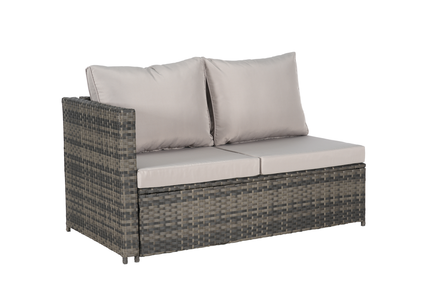 Outdoor Sectional Set PE Rattan 6 Piece L-Shape Gray