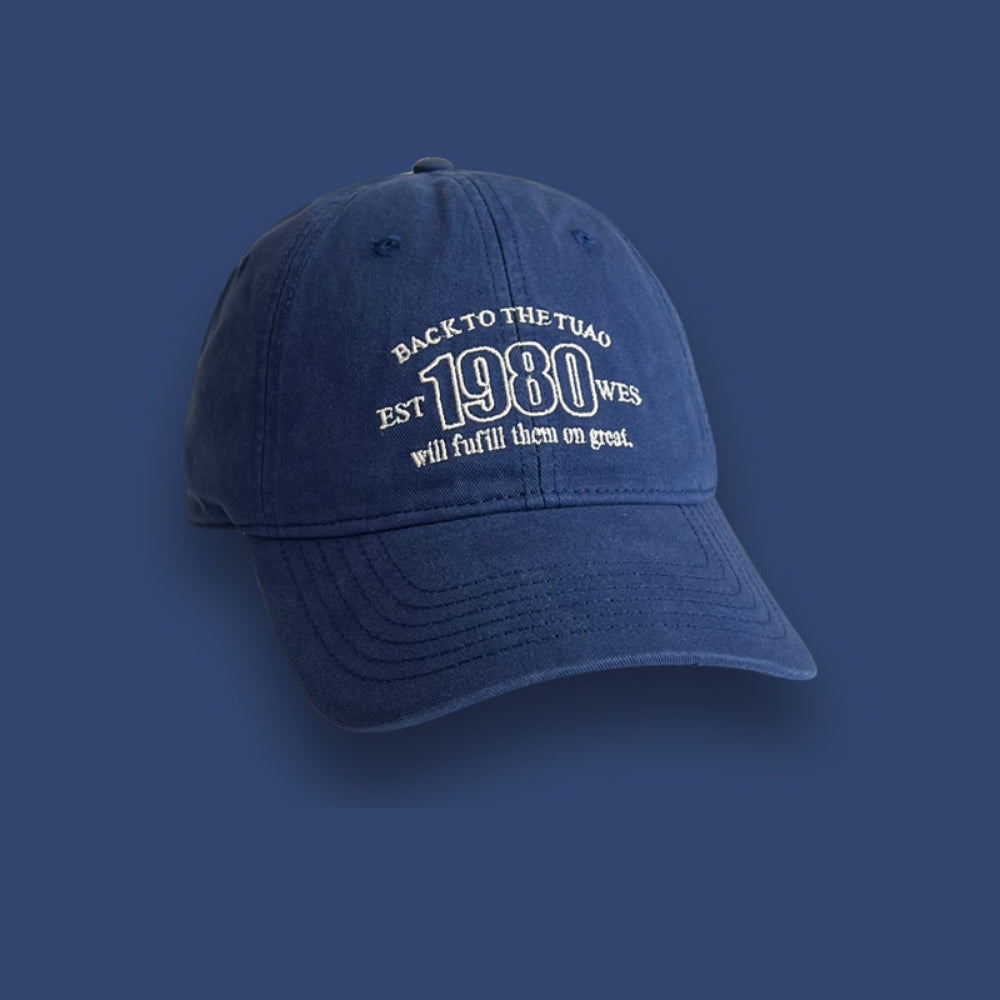 Single-color Adjustable English Numeral Embroidered Washed-out Distressed Simple Trendy Baseball Cap, Suitable For Travel, Daily Outings And Shopping.