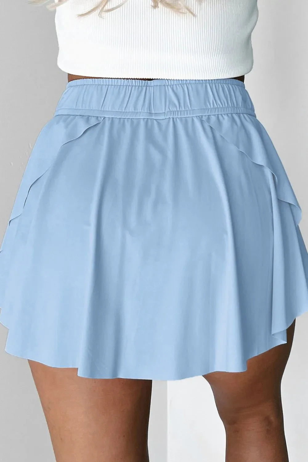 Drawstring High Waist Lined Active Skorts