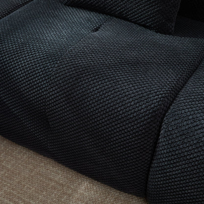 Sectional Sofa Modular 2-Seat Polyester Charcoal Cloud Tufted No Assembly 73 In