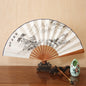 1Pcs Chinese Style Retro Folding Silk Fan Decorative Men Pocket Bamboo Handle Hand Held Fan Party Favors Home Decoration Crafts
