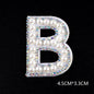 Pearl Rhinestone Cloth Sticker-Letter A-White-2 Pack