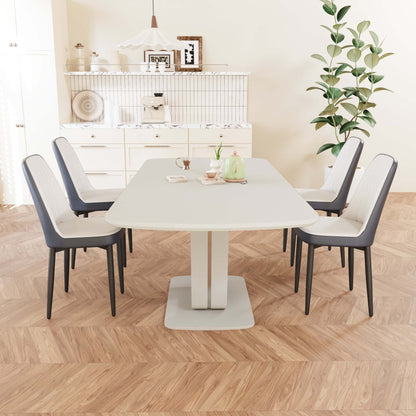 62.99-78.74' expandable dining table set for 2-8 people, equipped with 4 PU