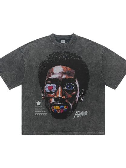 Men's Graphic Round Neck Short Sleeve T-Shirt