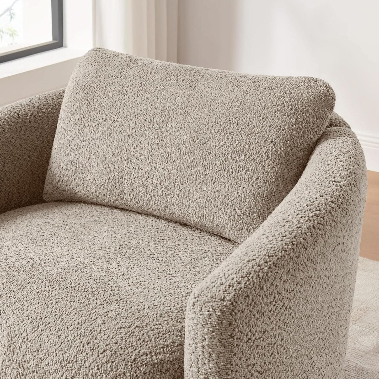 Boucle Barrel Chair Set 2 CloudSoftSherpaLounge Velvet