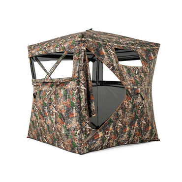 82 Inch Tall Hunting Blind 270° One Way See Through Ground Tent for 3-4 People
