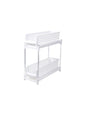 Solid Color Plastic Pull-out Double-layer Storage Rack