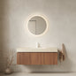 48' Floating Bathroom Vanity with Travertine Sintered Stone Top and Ceramic Basin