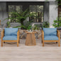 Outdoor Conversation Set Acacia Wood 3 Piece Club Chairs