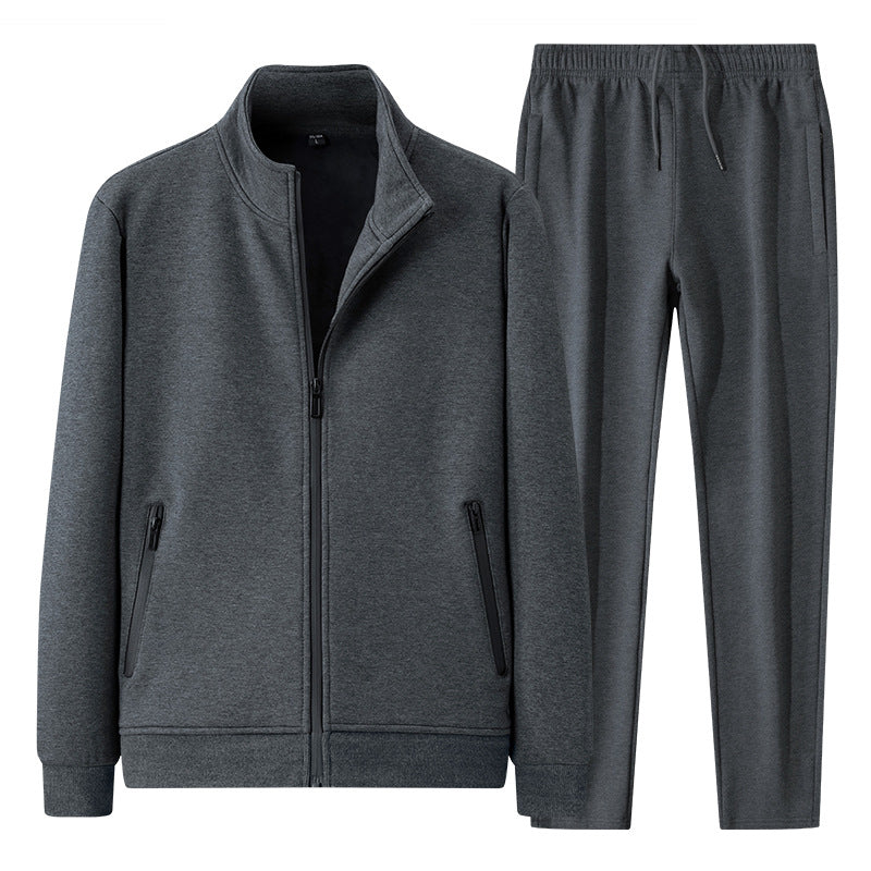 Fleece-lined Thickened Lightweight Sport Jacket And Pants Two-piece Set