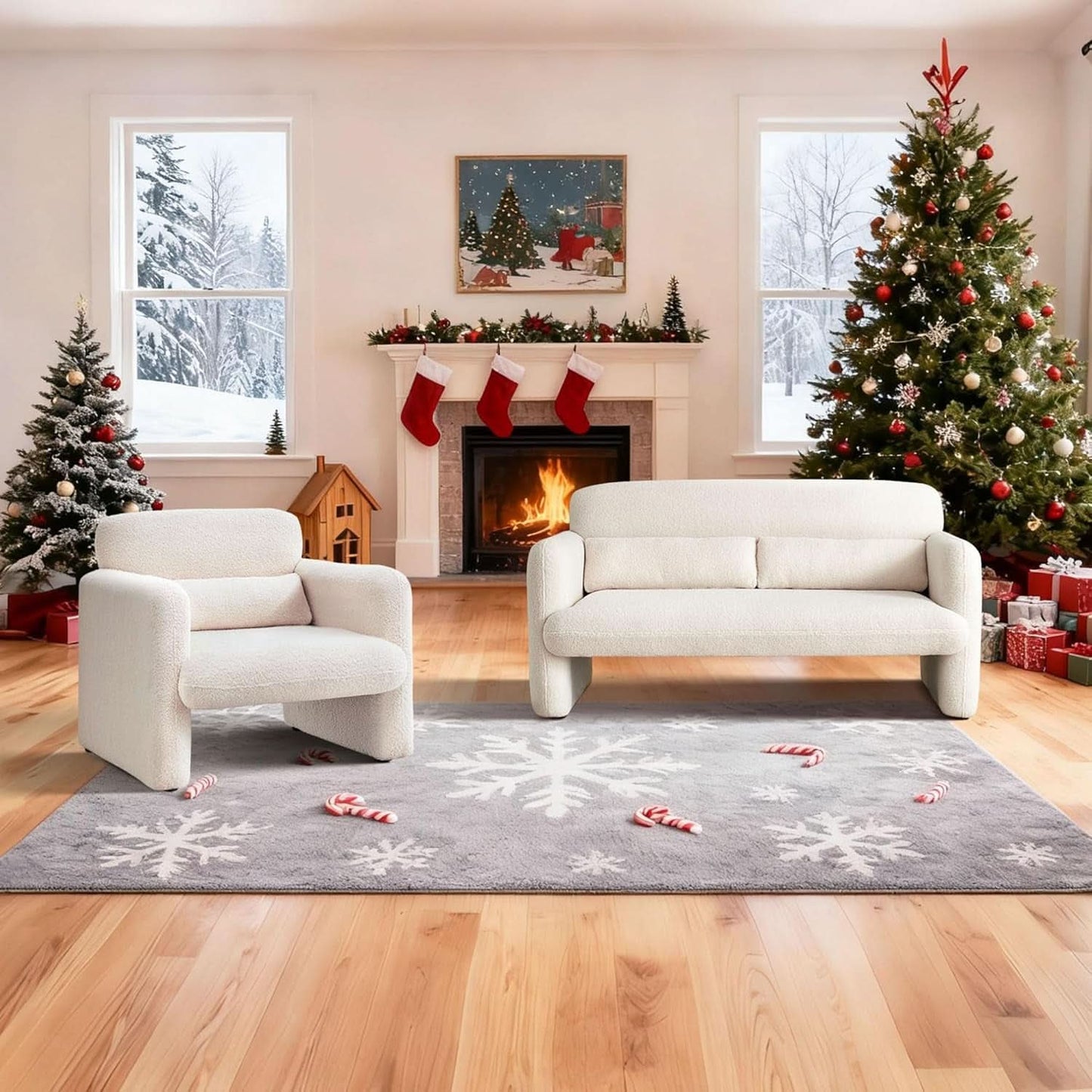 33Inch Sherpa Upholstered Accent Chair With Armrests