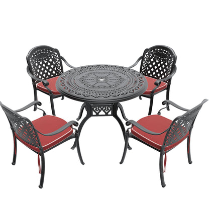 Outdoor Patio Set Cast Aluminum 5 Piece Stackable