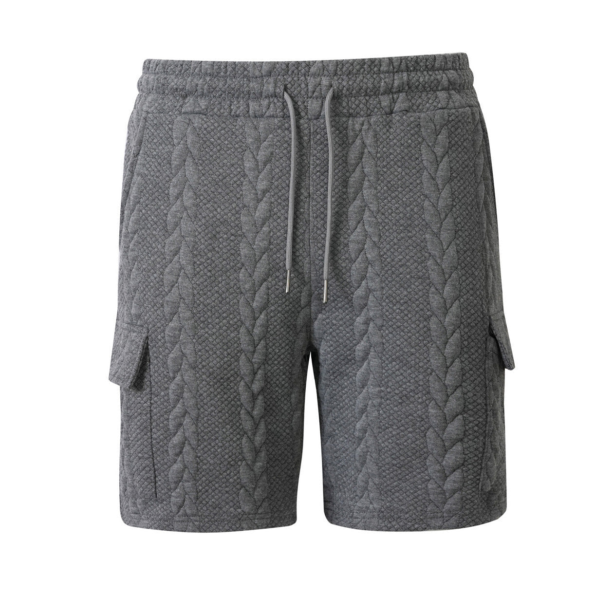 Mens Drawstring Jacquard Casual Shorts