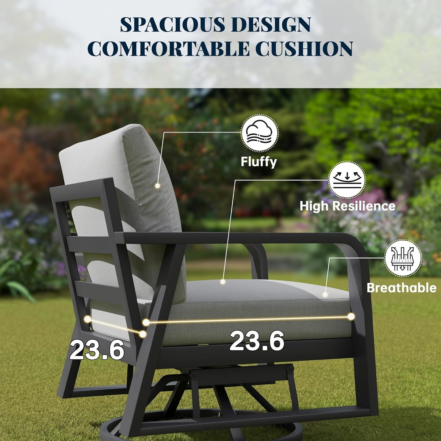 8 Piece Aluminum Patio Set Dark Gray Sofa Swivel