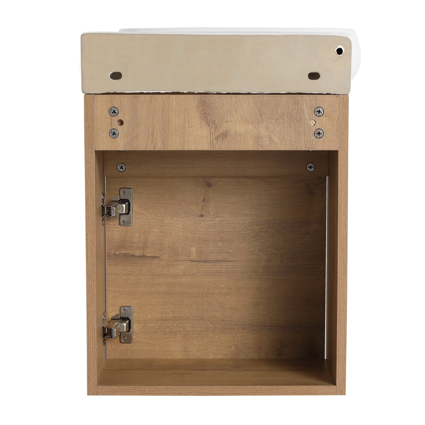 Soft Close Doors Bathroom Vanity With Sink, 16 Inch For Small Bathroom