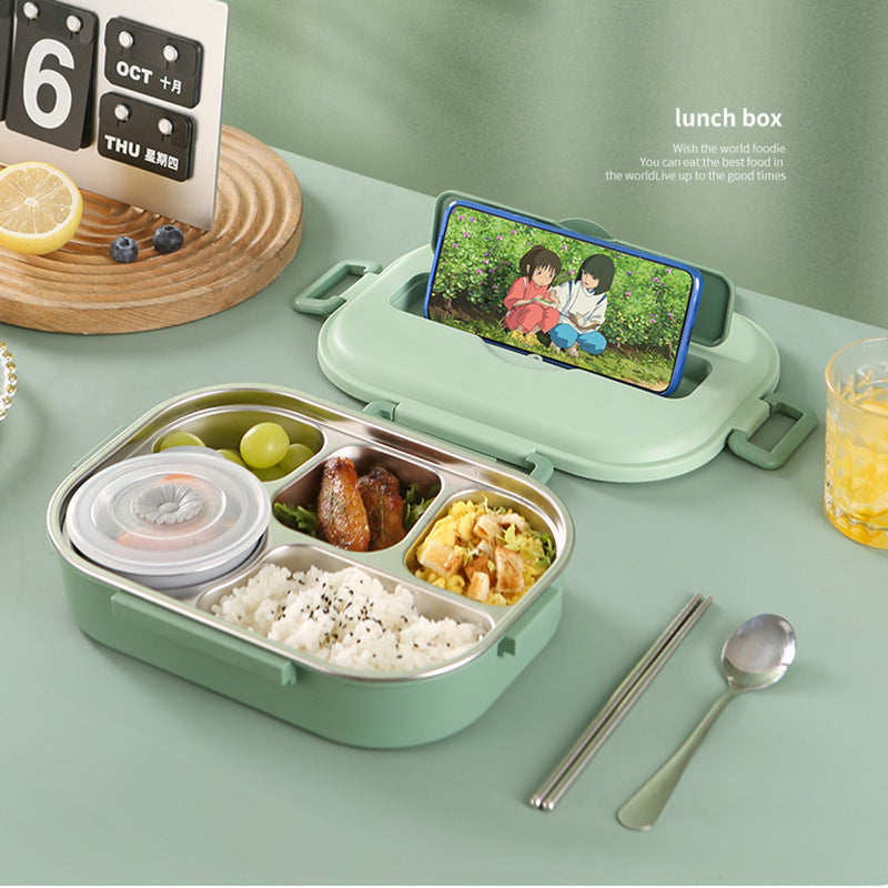 Food grade microwaveable stainless steel compartment insulation lunch box