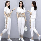 Fashion Sports Suit Women's Plus Size Women's Short-sleeved Two-piece Suit