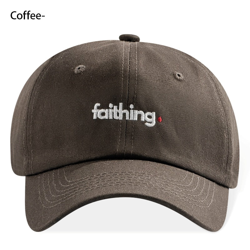 Religious Christian Faithing Letter Embroidery Black Vintage Casual Unisex Baseball Cap