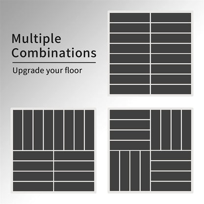 Outdoor Deck Tiles Composite Dark Gray 12" Interlocking Pack 9