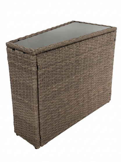 Outdoor Sectional Set PE Rattan Steel Light Gray 13pc