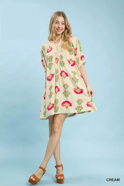 Umgee Abstract Print Mini Dress